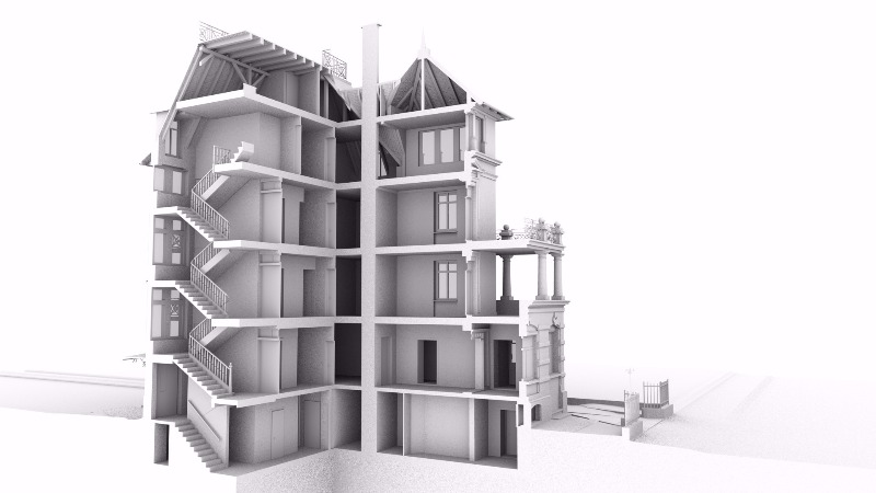 residential 3D modell section