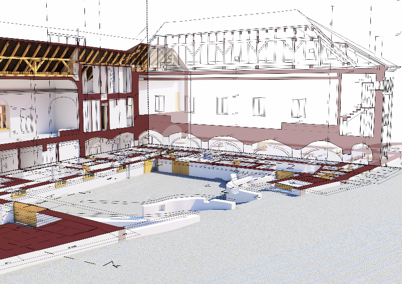 Public Building 3D modell section