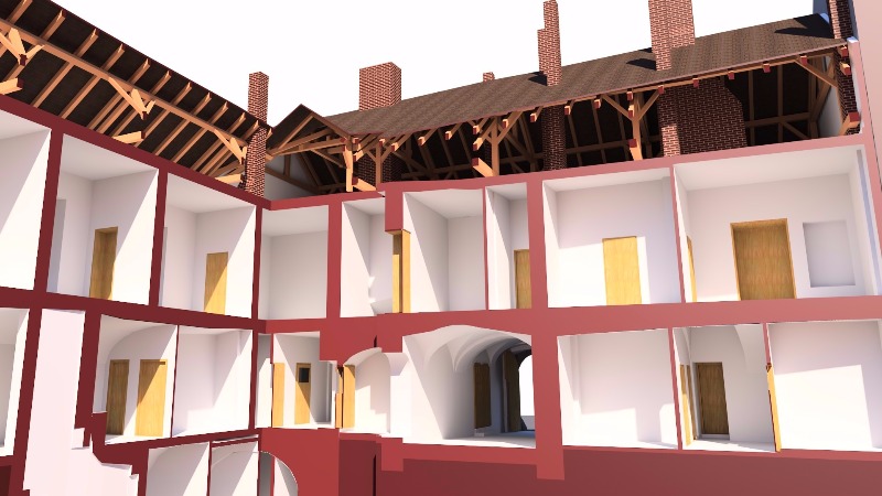 Public heritage building 3D section model