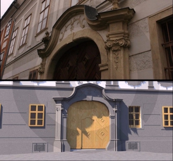 Kőszeg Kraft projekt - kapu fénykép és 3D modell
