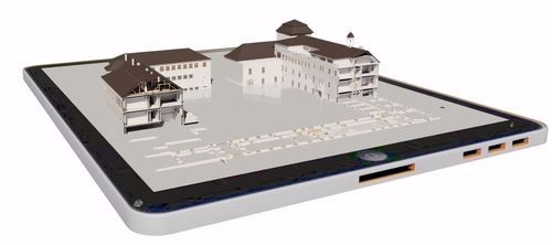 3D építészeti modell tableten